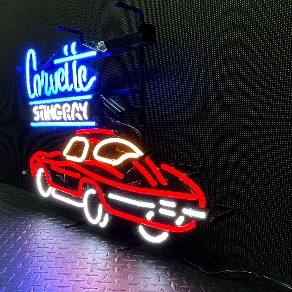 オリジナル　シボレーコルベットロゴネオンサイン ガレージ装飾 ネオン管 オーダー オリジナルシボレーコルベットロゴネオンサイン ガレージ装飾